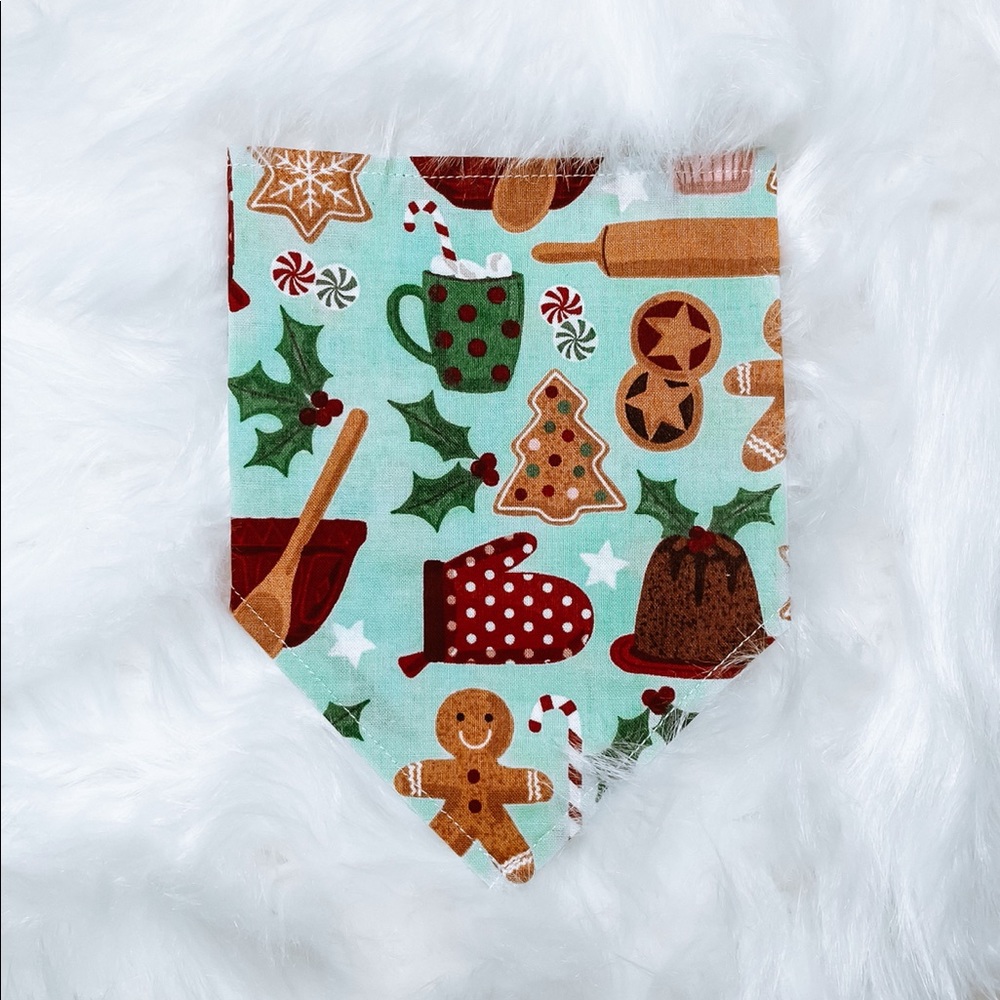 HAND MADE: Christmas baking DOG OR CAT bandana made to order